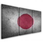 Leinwandbild 3-teilig, Flagge von Japan 