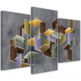 Leinwandbild 3 teilig, 3D -Rätsel 