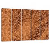 Leinwandbild 5 teilig, Leopard Leopard Pelfpatches Muster 