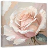 Leinwandbild Gemalte Rose auf Leinwand 