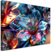 Leinwandbild, 3D-Glasblumenstrauß 