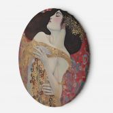Rundes Leinwandbild - Frau rot abstrakt - G. Klimt 