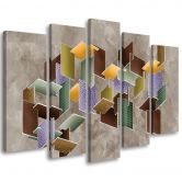 Leinwandbild 5 teilig, 3D -Rätsel 