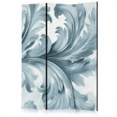 Paravent, Raumteiler freistehend, Trennwand - Stone Baroque Ornaments in Light Shades of Gray and Blue 