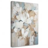 Leinwandbild Beige gemalte Blumen 