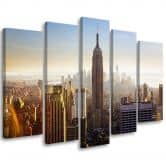 Leinwandbild 5 teilig, New York Manhattan Stadt 
