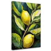 Canvasbillede, citroner akryl håndmalet 
