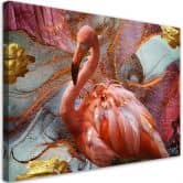 Leinwandbild, Rosa Flamingo Abstraktion 