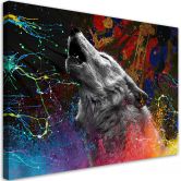 Leinwandbild, Wolfstier Natur 