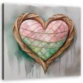 Leinwandbild Herz Liebe Shabby Chic 