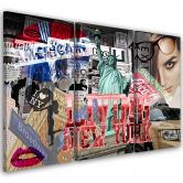 3-delt lærredstryk, New York City Collage Pop Art 