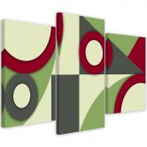 Leinwandbild 3 teilig, Geometrische Abstraktionsformen 