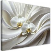 Leinwandbild Weiße Orchidee abstrakt 3D 