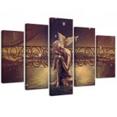 Leinwandbild 5 teilig, Buddha Braun Feng Shui 