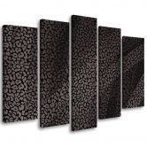 Leinwandbild 5 teilig, Leopard Leopard Pelfpatches Muster 