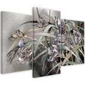 Leinwandbild 3 teilig, Iris Blumen im Wind 