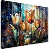 Leinwandbild, Blumen Bunt Abstraktion 