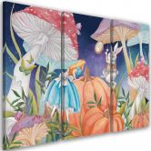 Leinwandbild 3 teilig, Little Alice im Land der Wunder 