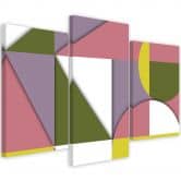 Leinwandbild 3 teilig, Geometrische Abstraktionsformen 