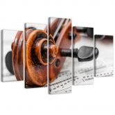 Leinwandbild 5 teilig, Noten für Violine 
