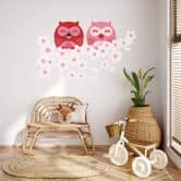 Sticker mural - Chouettes au Cerisier-rouge 
