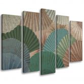 Leinwandbild 5 teilig, Einfache Fans 