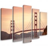 Leinwandbild 5 teilig, San Francisco Golden Gate Bridge  