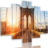 Leinwandbild 5 teilig, Brooklyn-Brücke New York 