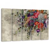 Leinwandbild 5 teilig, Blumenstrauß 