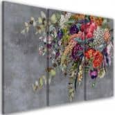 Leinwandbild 3 teilig, Blumenstrauß 