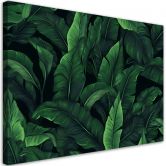 Leinwandbild, Exotische Blätter in monochromem Grün 