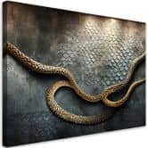 Canvas schilderij, Gouden 3D slang 
