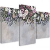Leinwandbild 3 teilig, Blumen überwachsen 