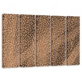 5 stykke lærredsprint, Leopard Leopard Pels Patches Mønster 