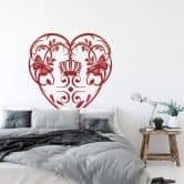 Sticker mural - Cœur et couronne 