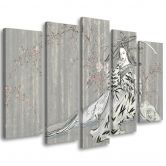 Leinwandbild 5 teilig, Traditioneller japanischer Geisha 