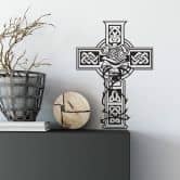 Wandtattoo Keltisches Kreuz mit Rose 