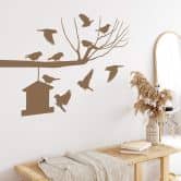 Wandtattoo Ast mit Vogelhaus 