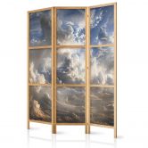 Japanischer Paravent, Raumteiler freistehend, Trennwand - Golden Reflections on Clouds Foretelling Dusk 