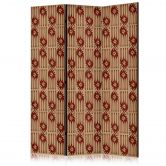 Paravent, Raumteiler freistehend, Trennwand - Predatory Features - Red Abstract Shapes Inspired by  