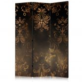 Paravent, Raumteiler freistehend, Trennwand - Baroque Ornaments in Patinated Gold and Bronze - Retro Motif 