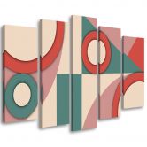 Leinwandbild 5 teilig, Geometrische Abstraktionsformen 