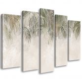 Leinwandbild 5 teilig, Palmenblätter 