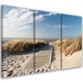 Leinwandbild 3-teilig, Strand Meer Sand Natur 