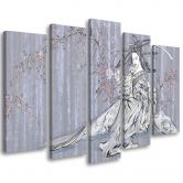 Leinwandbild 5 teilig, Traditioneller japanischer Geisha 