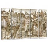Leinwandbild 5 teilig, Fröhliche Stadt 