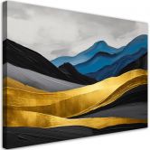 Leinwandbild, Berge abstrakt gold glamour 