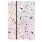Paravent, Raumteiler freistehend, Trennwand - Terrazzo in Confetti Style - Violet-Pink - Colorful Pattern 
