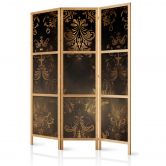 Japanischer Paravent, Raumteiler freistehend, Trennwand - Floral Ornaments: Sepia and Brown 