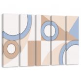 Leinwandbild 5 teilig, Geometrische Abstraktionsformen 